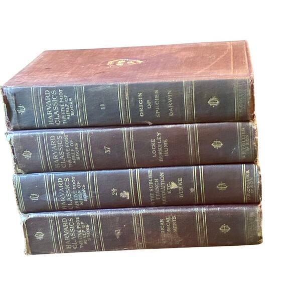 Harvard Classics Lot of 4: Darwin, Locke/Hume, Burke French Revolution - Picture 1 of 9